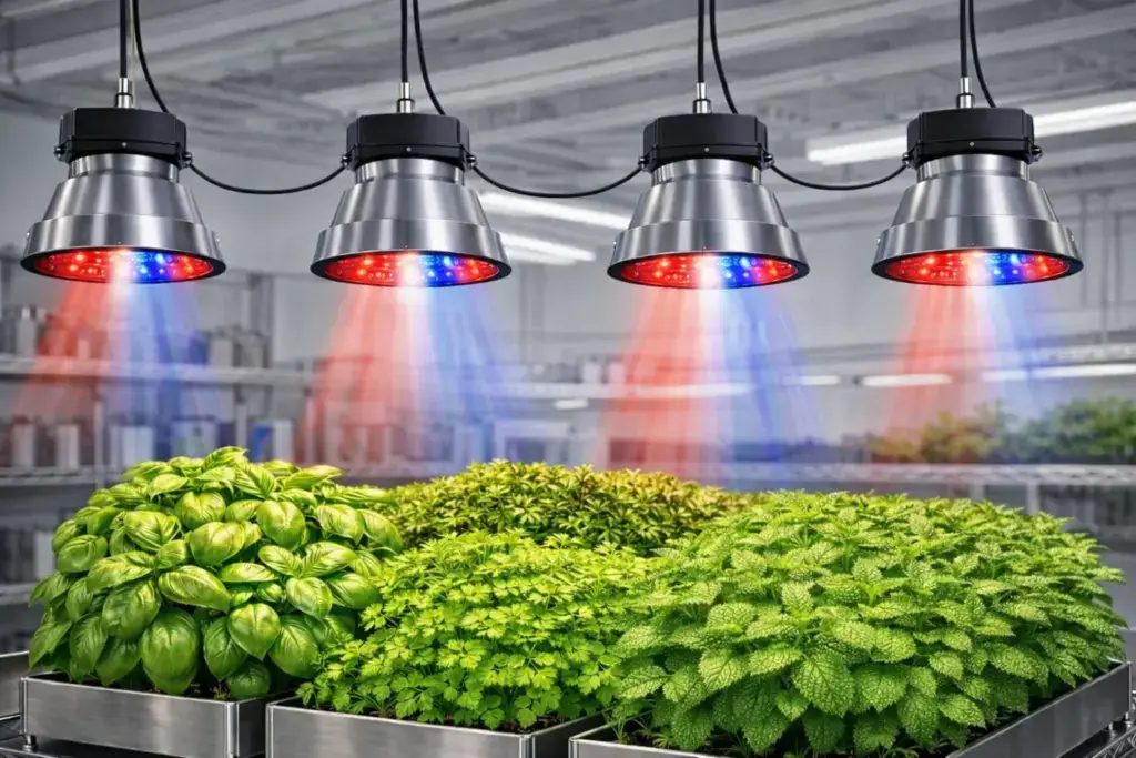 Nano Grow Light fixtures showing high grow light energy efficiency with full-spectrum output
